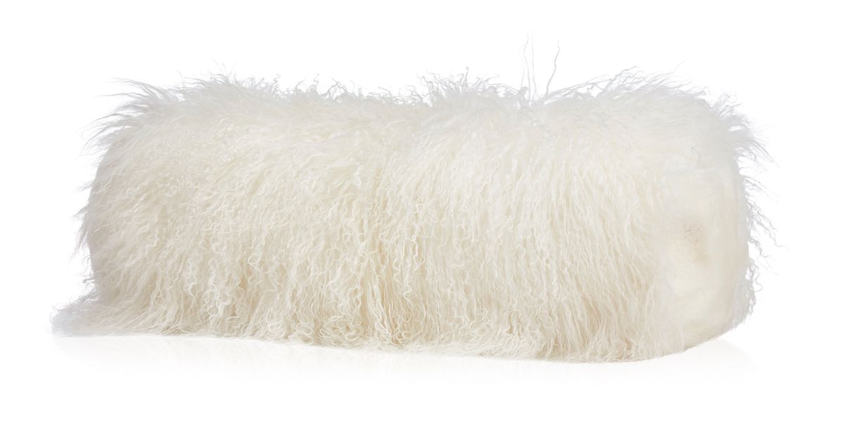 Curly Bolster Cushion | D8x20 in Ivory