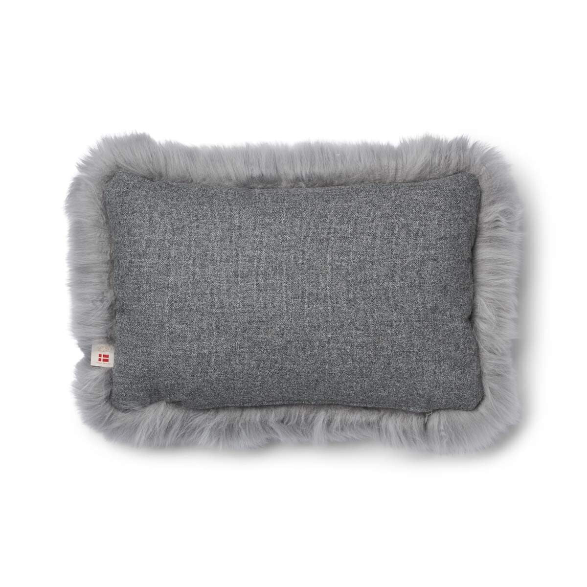 Long-Wool Sheepskin Cushion | 20x20 in | 13x20 in Stone/Light Grey