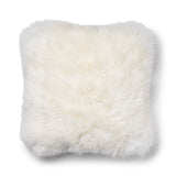 Long-Wool Sheepskin Cushion | 52x52 cm Silver/Ivory