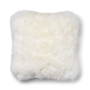 Long-Wool Sheepskin Cushion | 52x52 cm Silver/Ivory
