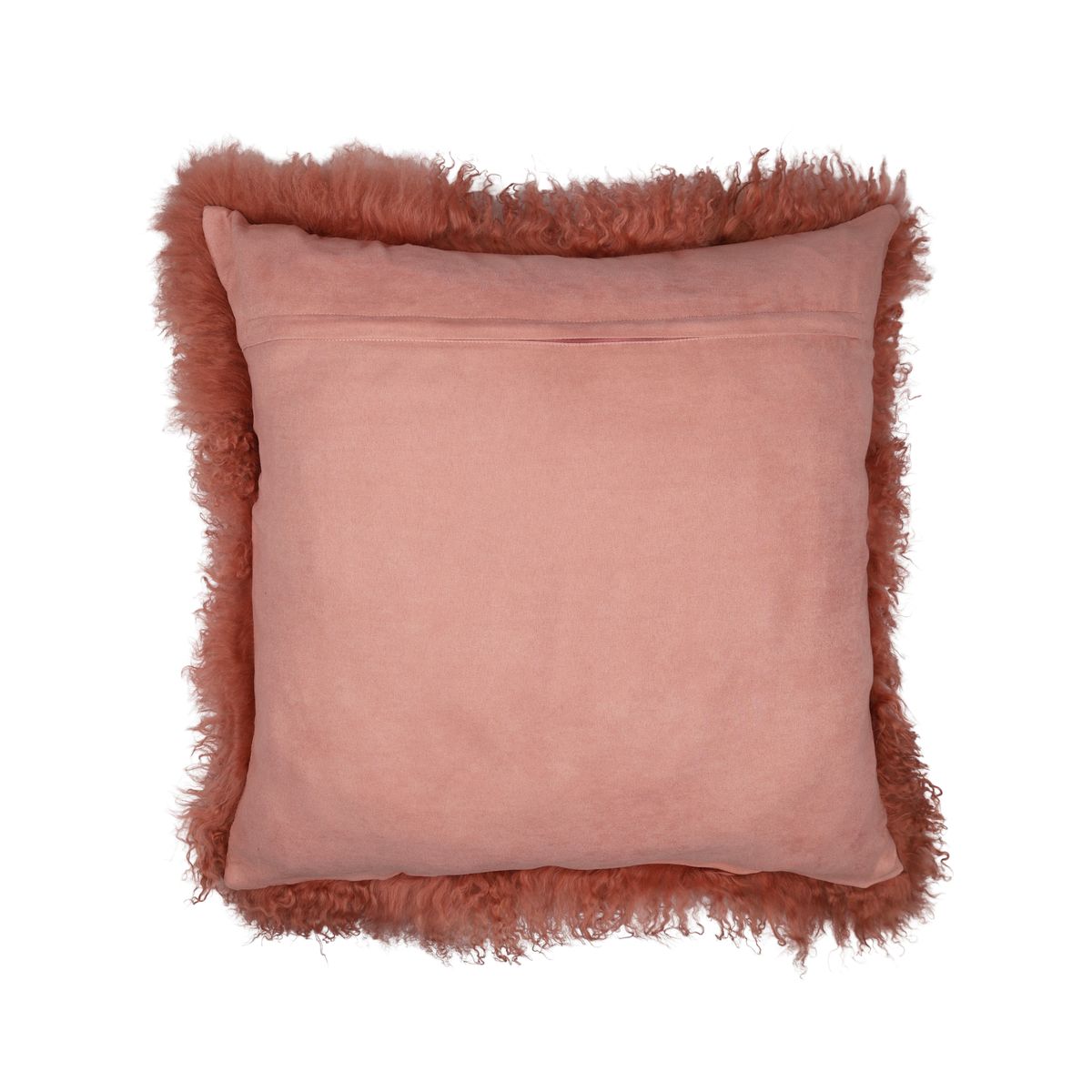 Sheepskin Cushion | Tibet | 20x20 in Old Rose