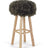 Theo Bar Stool + Cover | Oak Legs | New Zealand Sheepskin Hedge Green