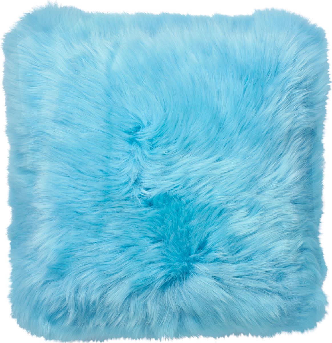 Long-Wool Sheepskin Cushion | Doublesided | New Zealand | 18x18 in Coral Peacock