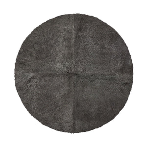 Short Wool Curly Sheepskin Design Rug | ø140 cm Graphite