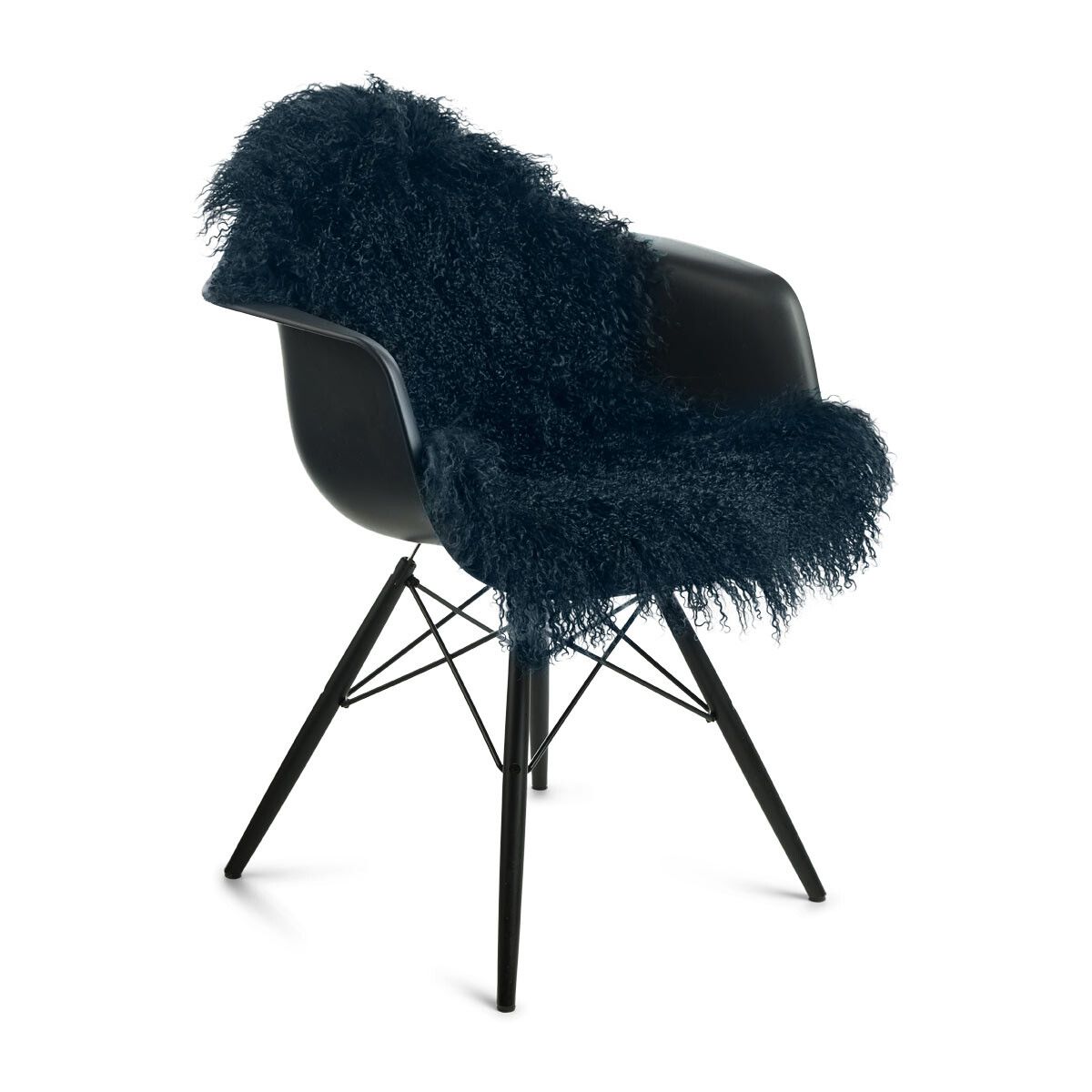 Curly Sheepskin | Tibetan | 33x20 in Navy