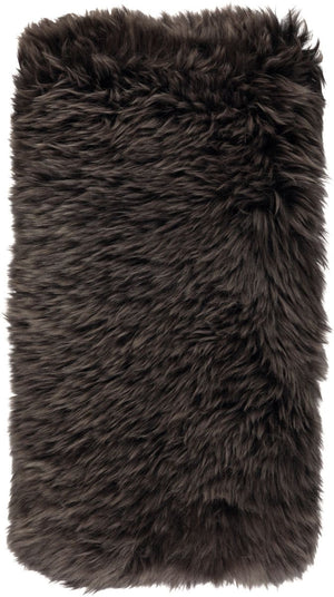 Long-Wool Sheepskin Cushion | 11x22 in Walnut
