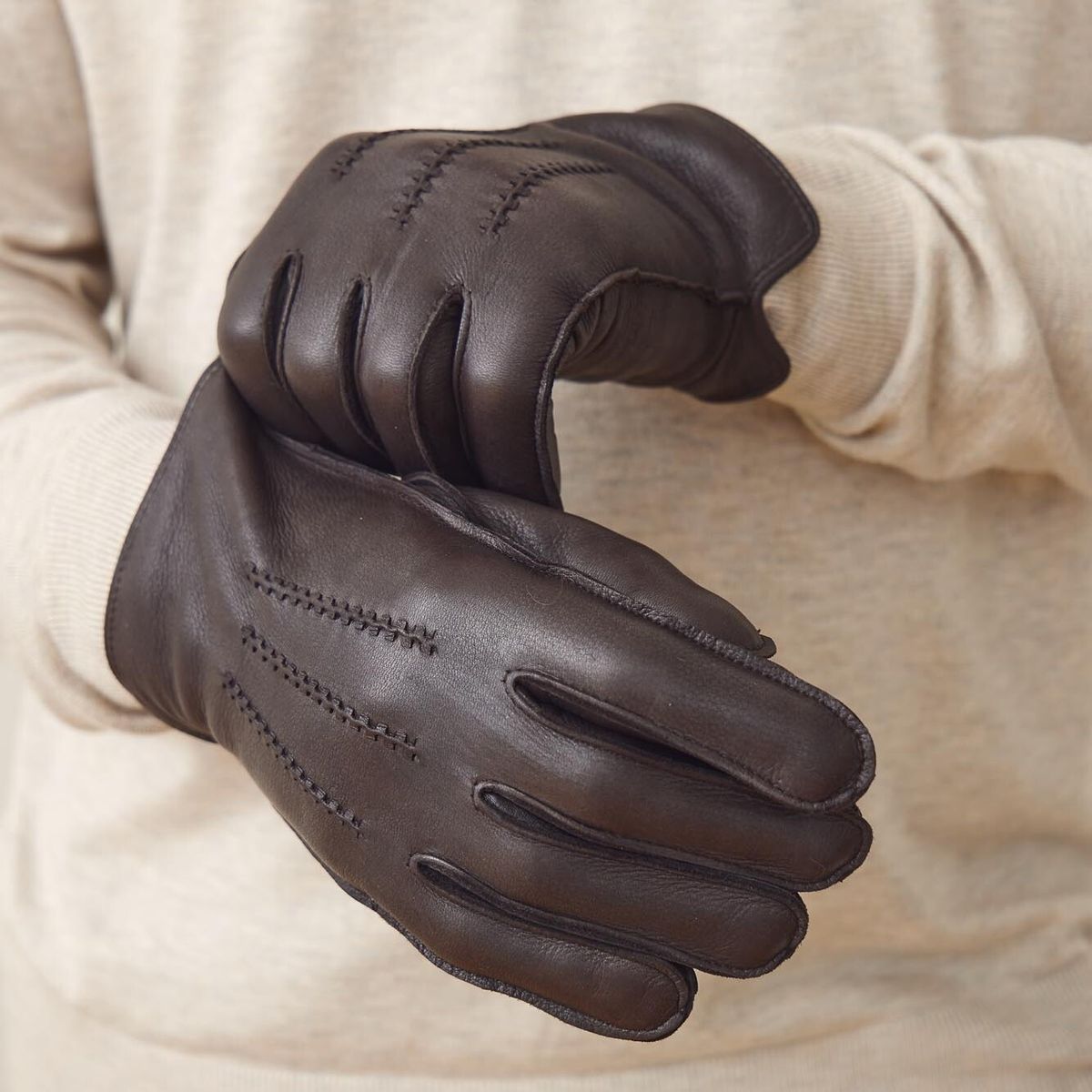 Leonardo Men's Deerskin Gloves Black