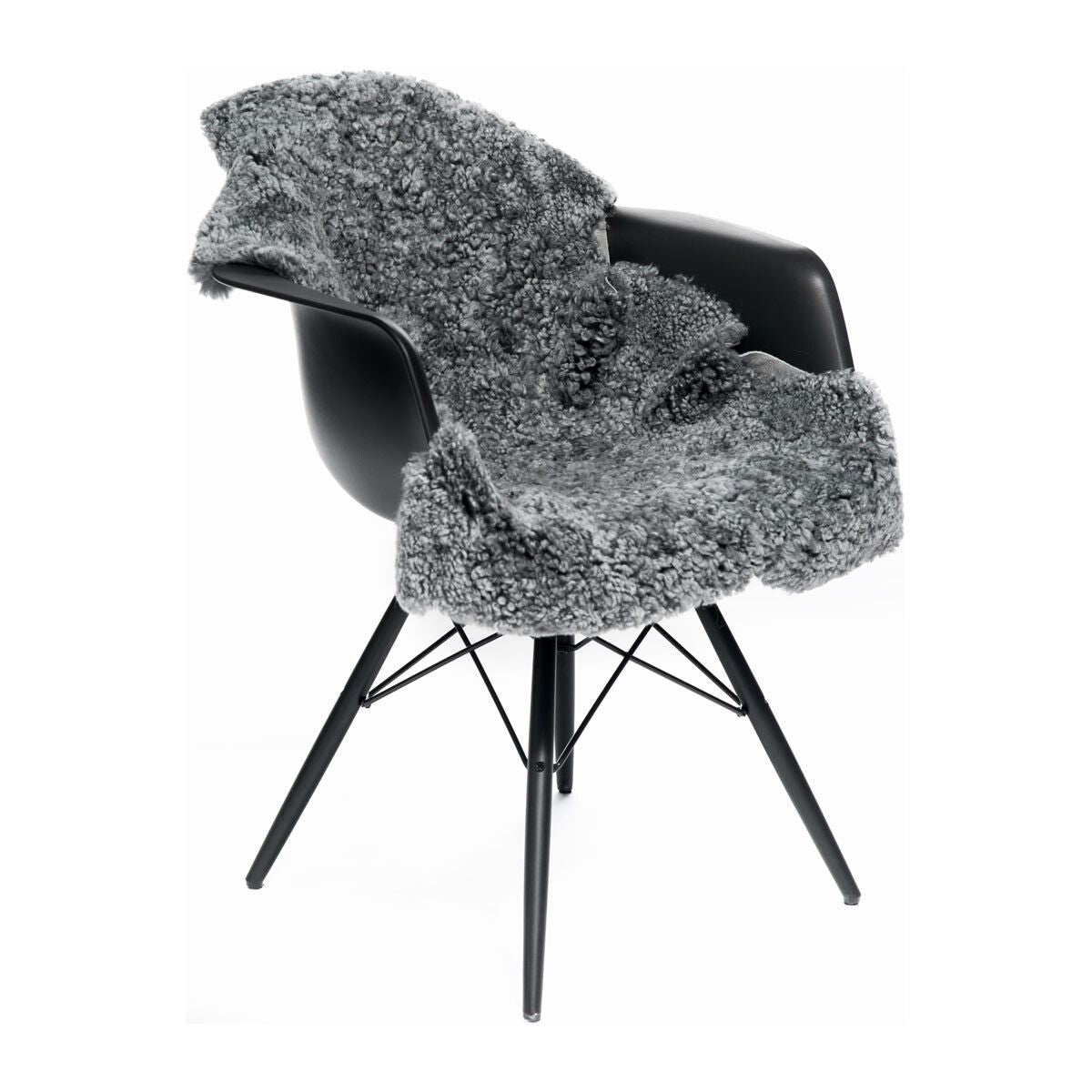 New Zealand Sheepskin | Short Curly Wool | Rug 35 in Light Grey Snow Top