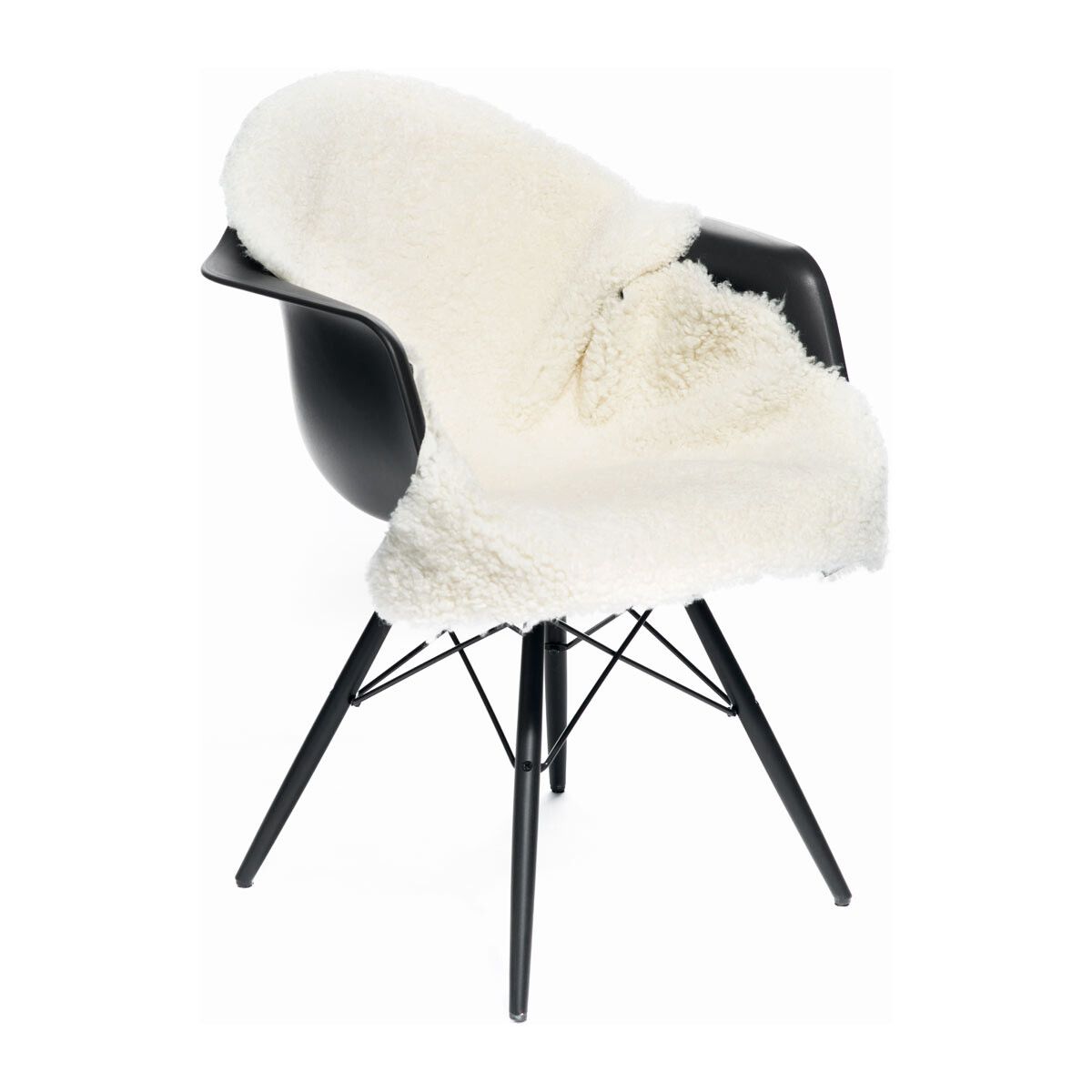 Short Wool Curly Sheepskin 39 in Ivory (Bleach)