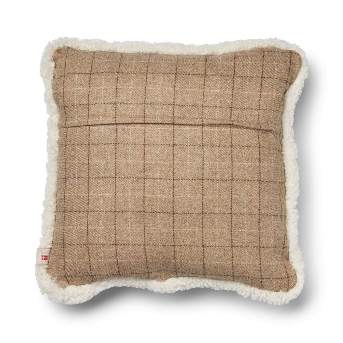 Wool Cushion | Doublesided | SW trim | 20x20 in Oatmeal-Beige/Ivory