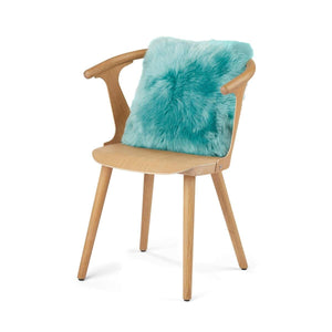 Sheepskin Cushion | Long Wool | New Zealand | 16x16 in Turquoise