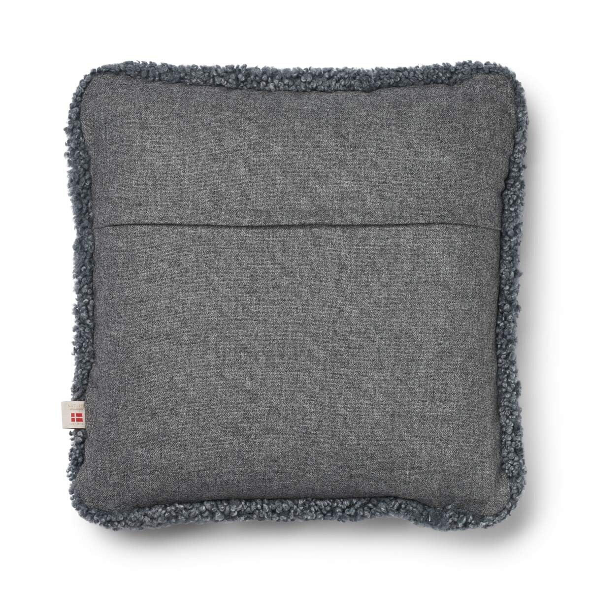 Short-Wool Sheepskin Cushion | SW trim | 20x20 in Stone/Light Grey
