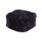 Long Wool Sheepskin Pouf Black