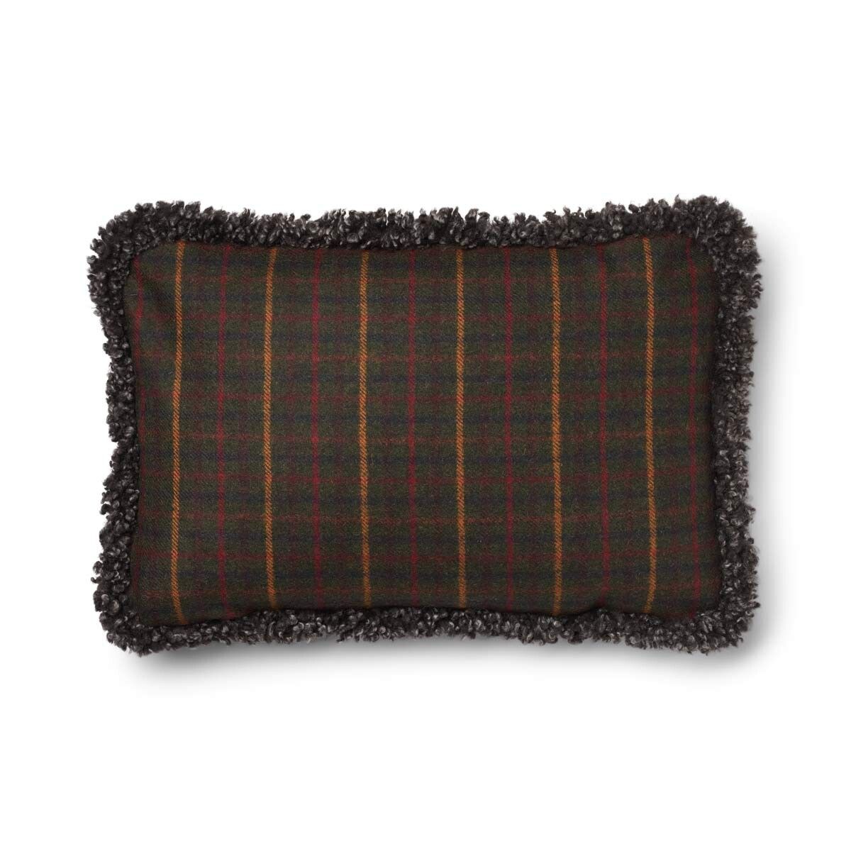 Wool Cushion | Doublesided | SW trim | 20x20 in | 13x20 in Kilberry Fir-D. Green/Capp.i