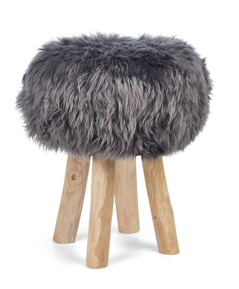 Long Wool Stool Cover Steel