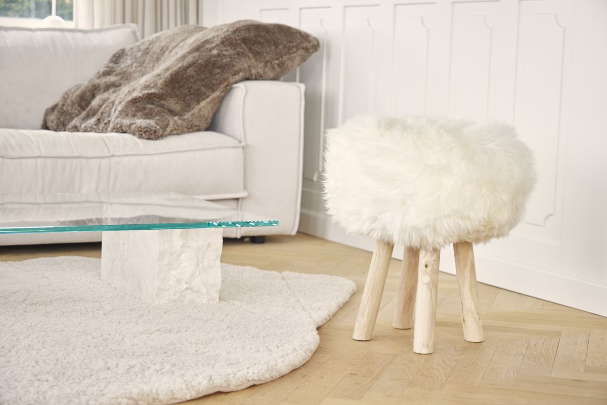 Long Wool Stool Cover