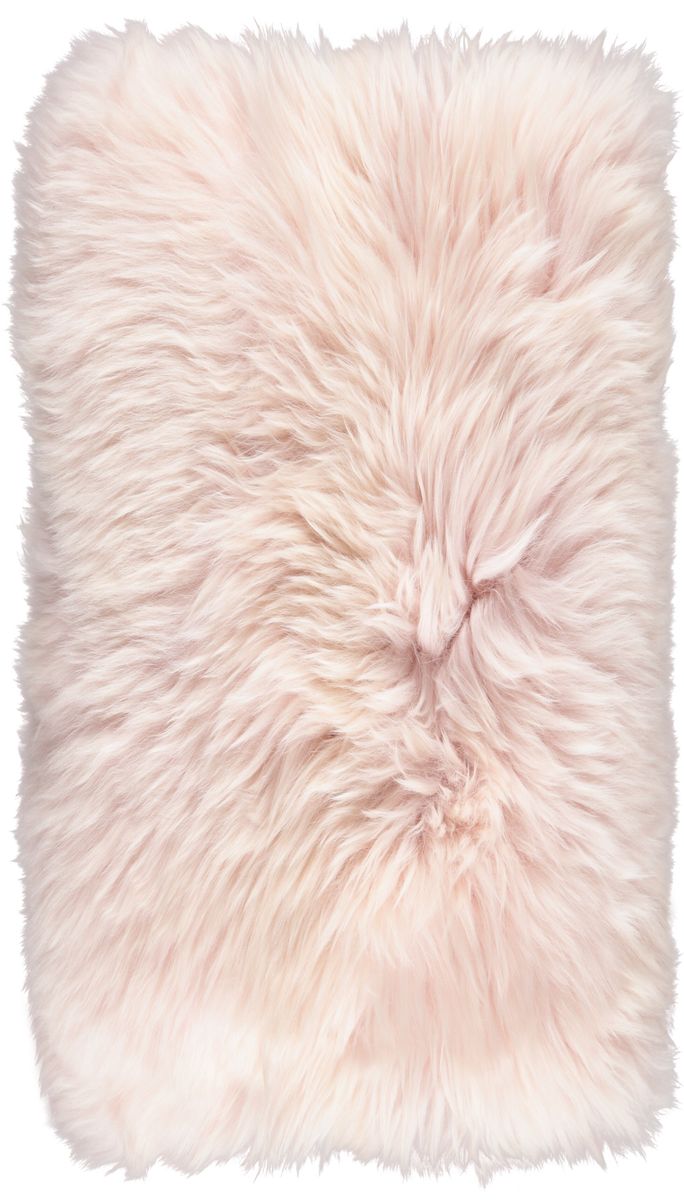 Long-Wool Sheepskin Cushion | 28x56 cm Candy