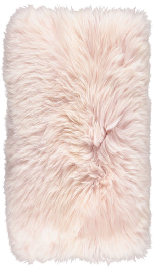 Long-Wool Sheepskin Cushion | 11x22 in Candy