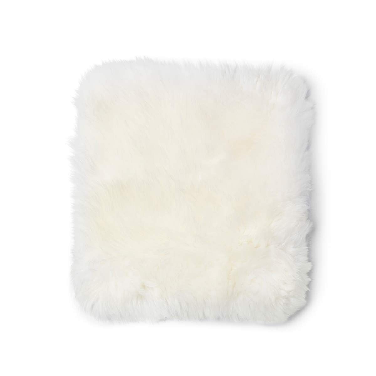 Long Wool Sheepskin Seat Cover Zero Waste Ivory