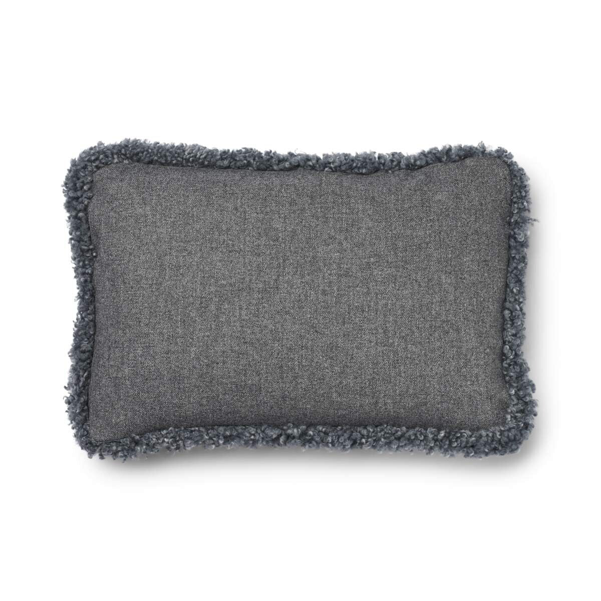 Short-Wool Sheepskin Cushion | SW trim | 20x20 in | 13x20 in Stone/Light Grey