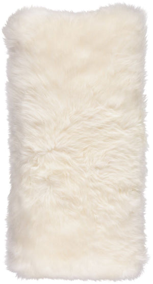 Long-Wool Sheepskin Cushion | 11x22 in Ivory