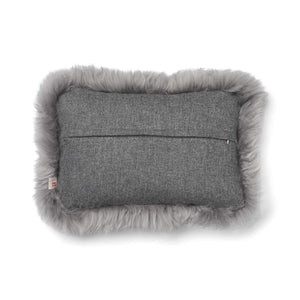 Wool Cushion | LW trim | 20x20 in | 13x20 in Stone/Light Grey
