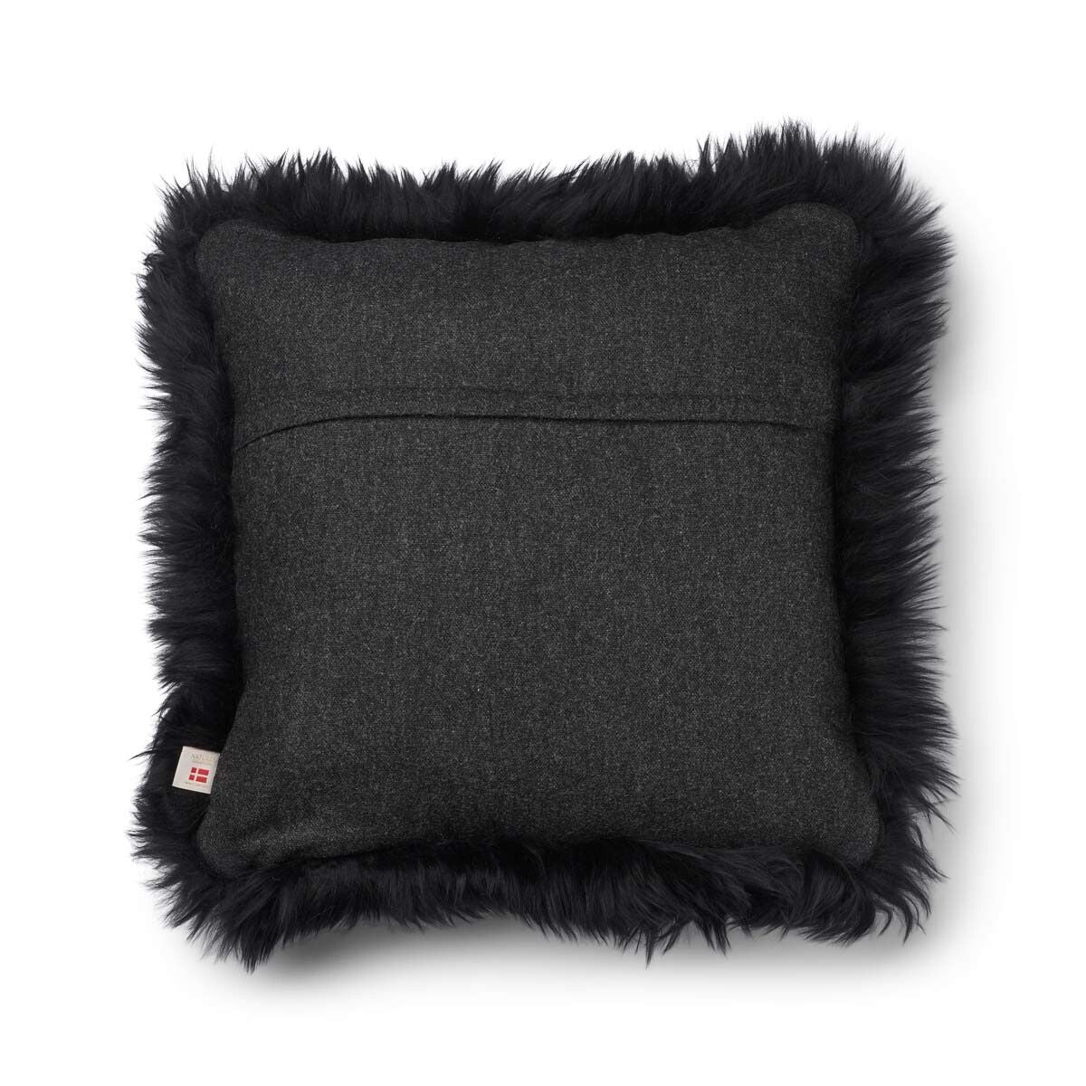 Wool Cushion | LW trim | 20x20 in | 13x20 in Charcoal/Black