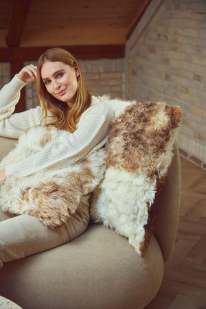 Tigrado Lamb Cushion | Doublesided  Brown/Beige Mix