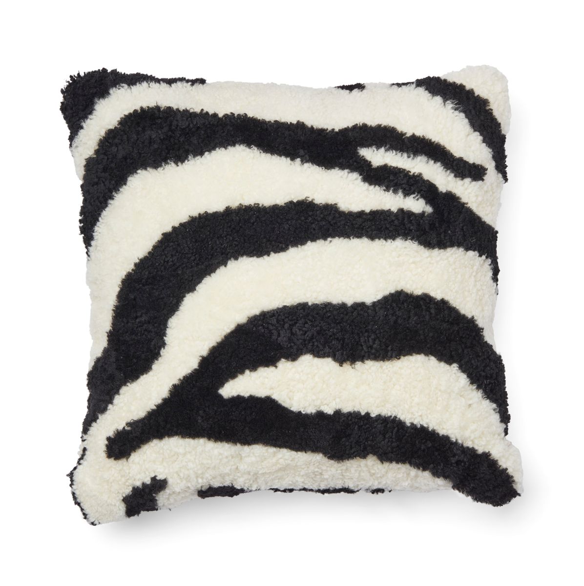 Zebra Cushion | Doublesided | 24x24 in Black/Ivory