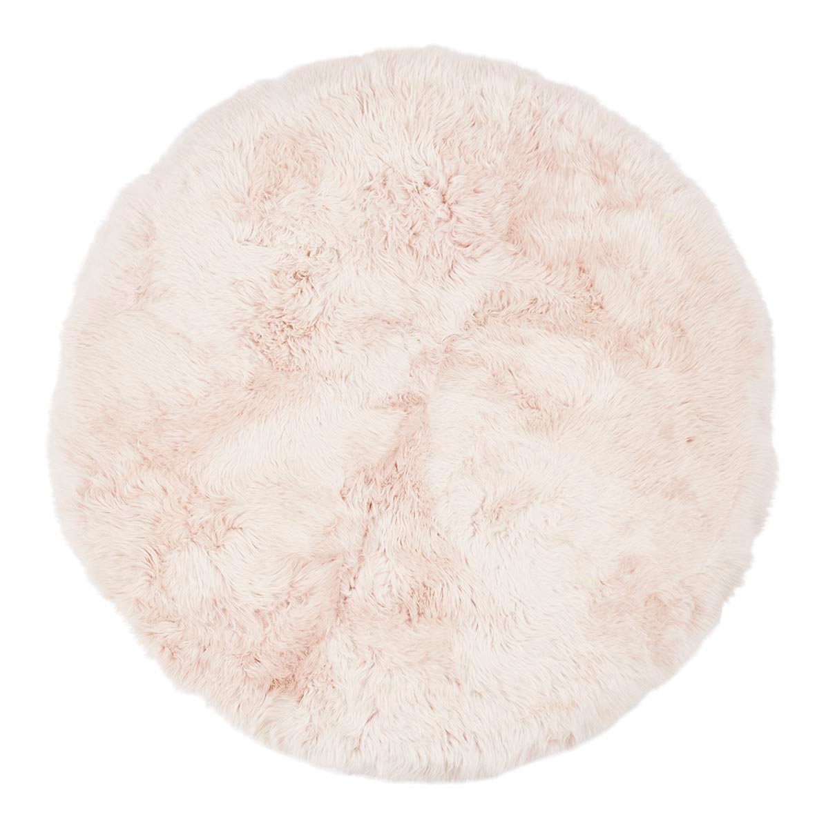 Long Wool Sheepskin Design Rug | D71 in | D98,5 in Candy