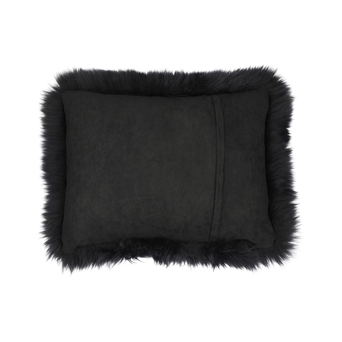 Sheepskin Cushion | Long Wool | New Zealand | Rectangular Black