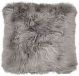 Long-Wool Sheepskin Cushion | LW | Leather backing