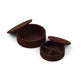 Round Leather Box Set Dark Brown