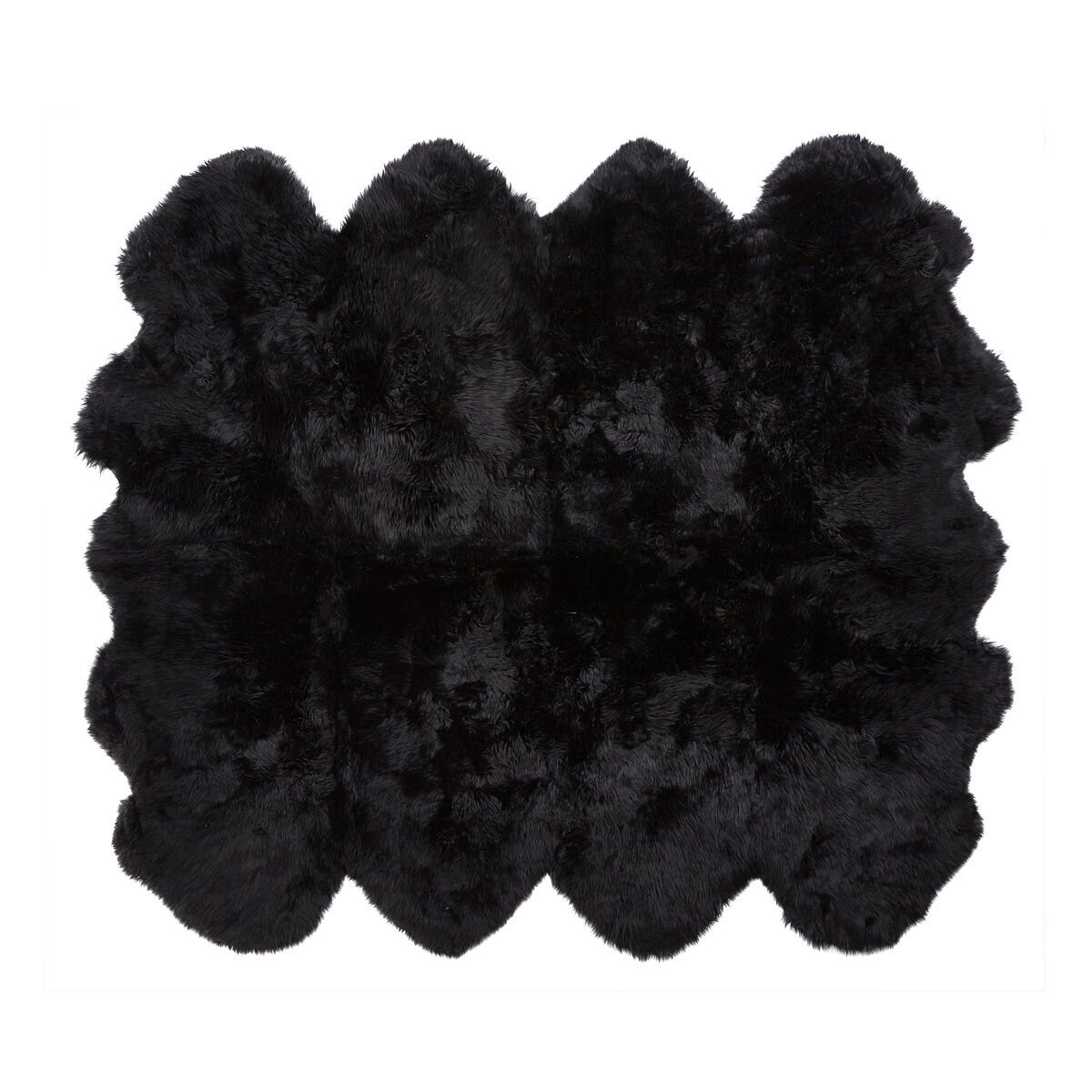 New Zealand Sheepskin | Long Wool | Rug 71x84 in Black