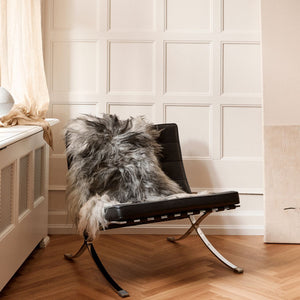 Icelandic Sheepskin | Long Wool | 35 in Natural Grey