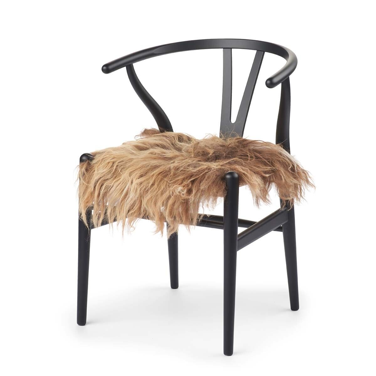 Long Wool Sheepskin Seat Cover Rusty Brown