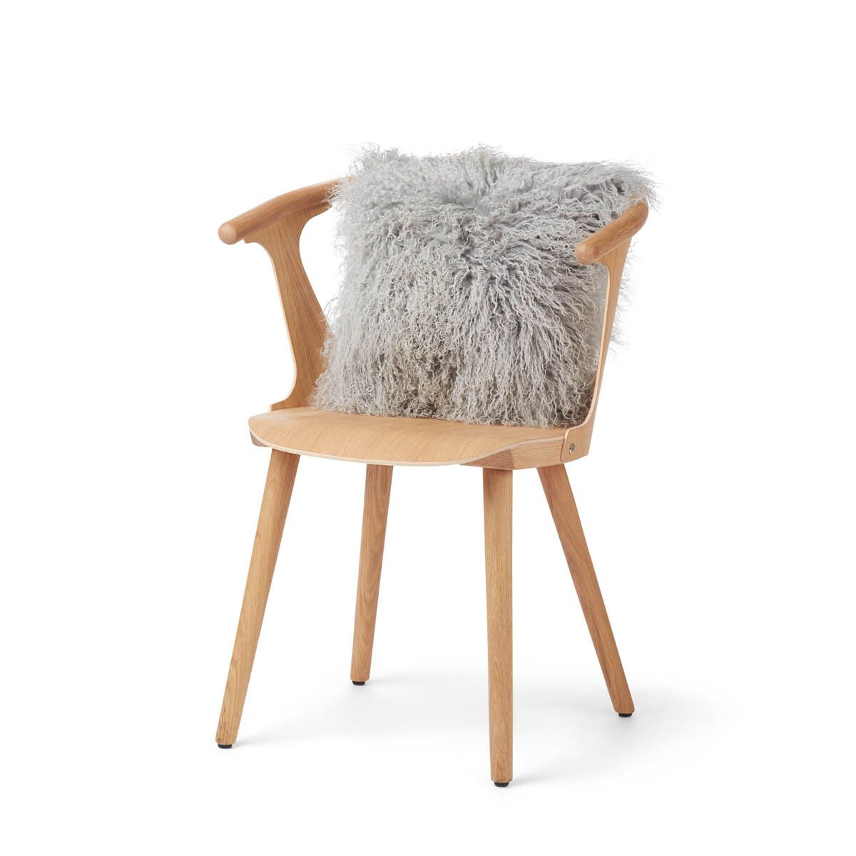 Sheepskin Cushion | Tibet | 16x16 in Light Grey