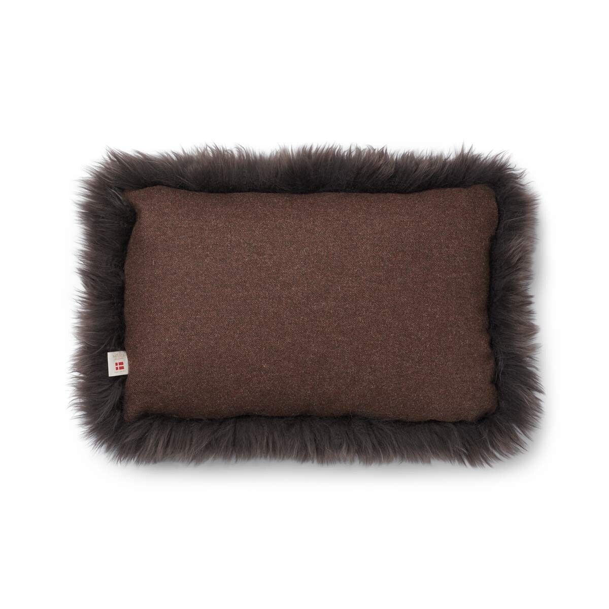 Long-Wool Sheepskin Cushion | 20x20 in | 13x20 in Brown/Walnut