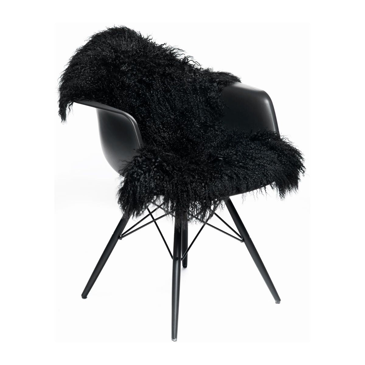 Curly Sheepskin | Tibetan | 53x20 in Black
