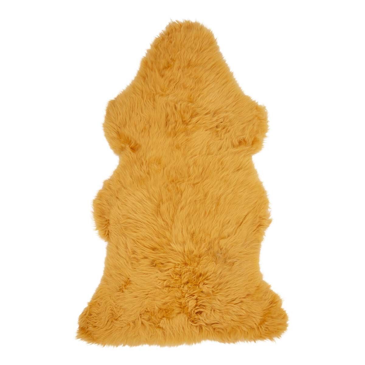 New Zealand Sheepskin | Long Wool | 45x24 in Imperial Yellow