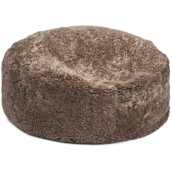 Round Sheepskin Bean Bag | Short Wool Taupe