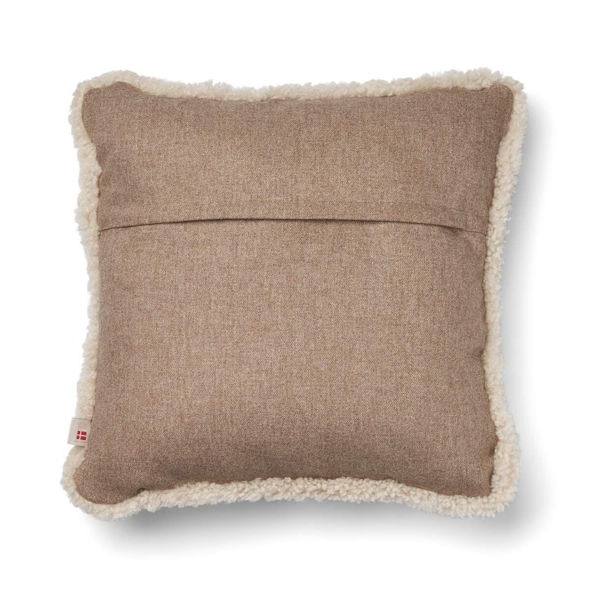 Short-Wool Sheepskin Cushion | SW trim | 52x52 cm Beige/Pearl