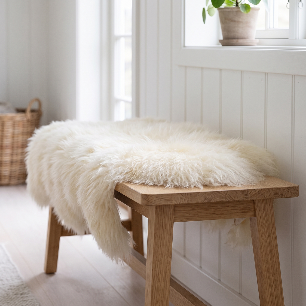 Icelandic Sheepskin | Long Wool | Natural Colors Natural Creamy White
