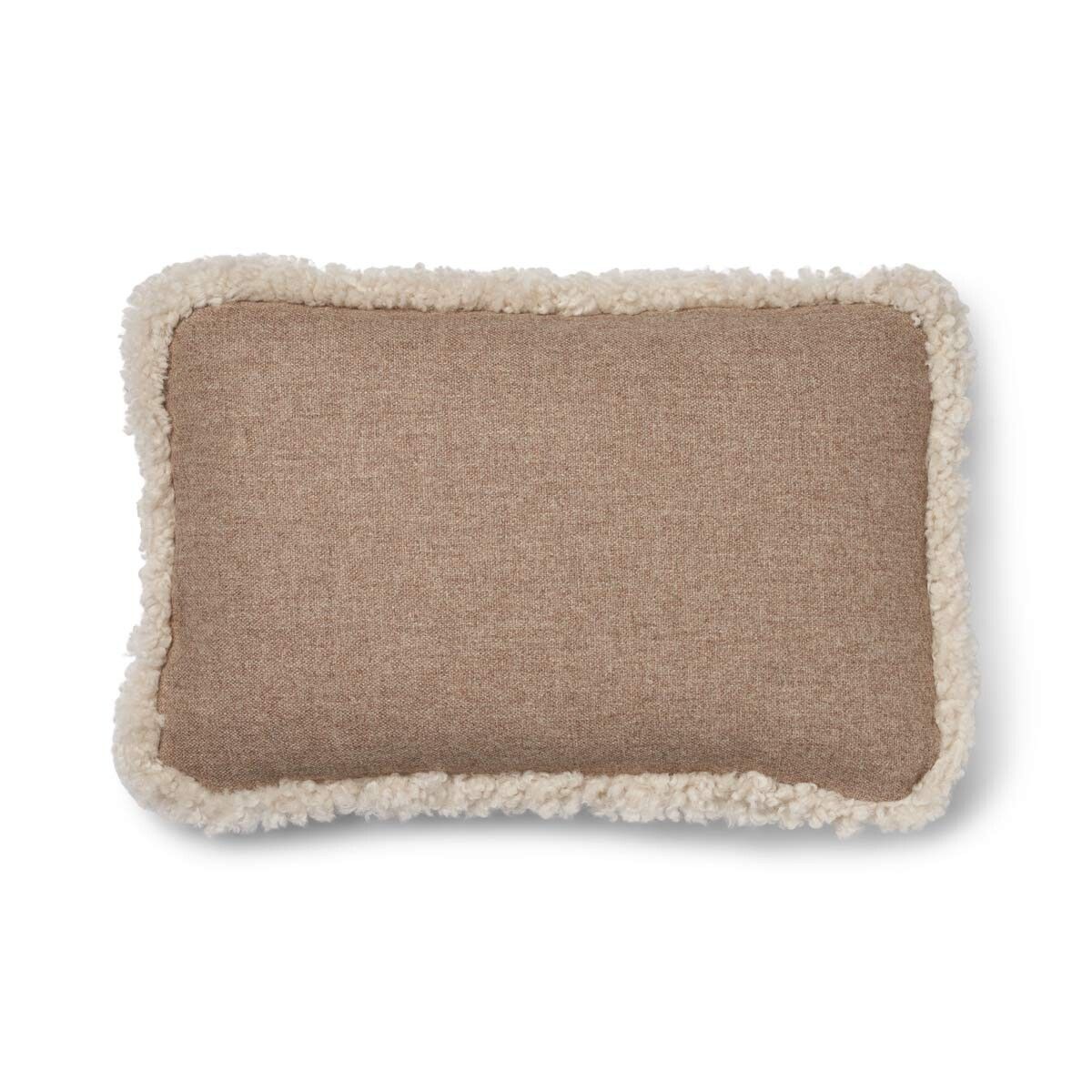 Short-Wool Sheepskin Cushion | SW trim | 20x20 in | 13x20 in Beige/Pearl