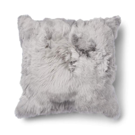Alpaca Cushion | Long Wool Light Grey