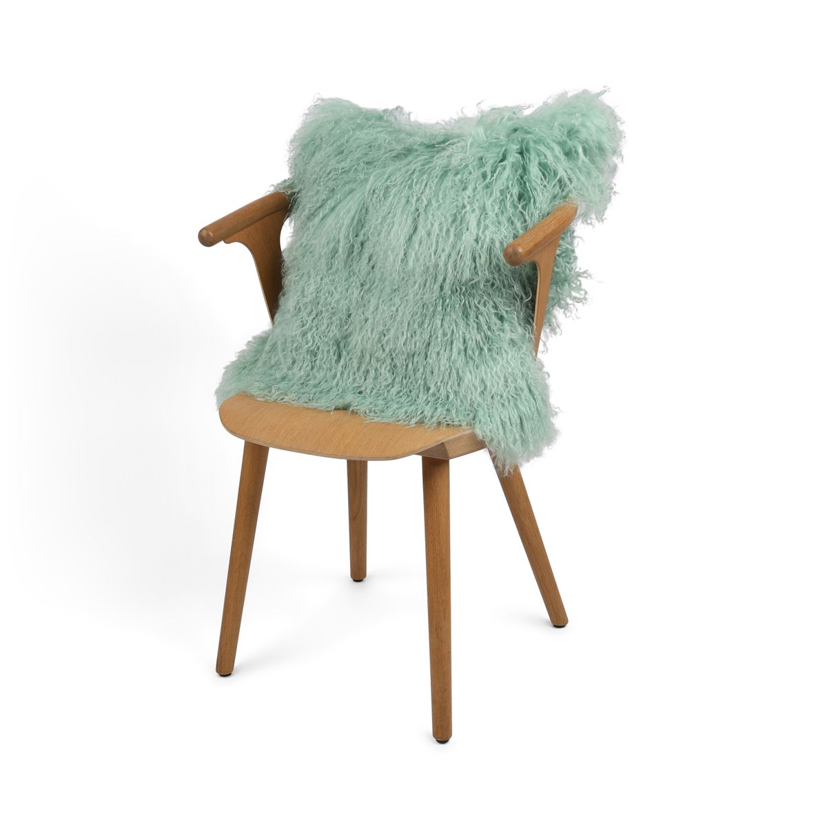 Sheepskin Cushion | Tibet | 20x20 in Mint