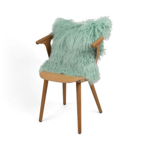 Sheepskin Cushion | Tibet | 20x20 in Mint