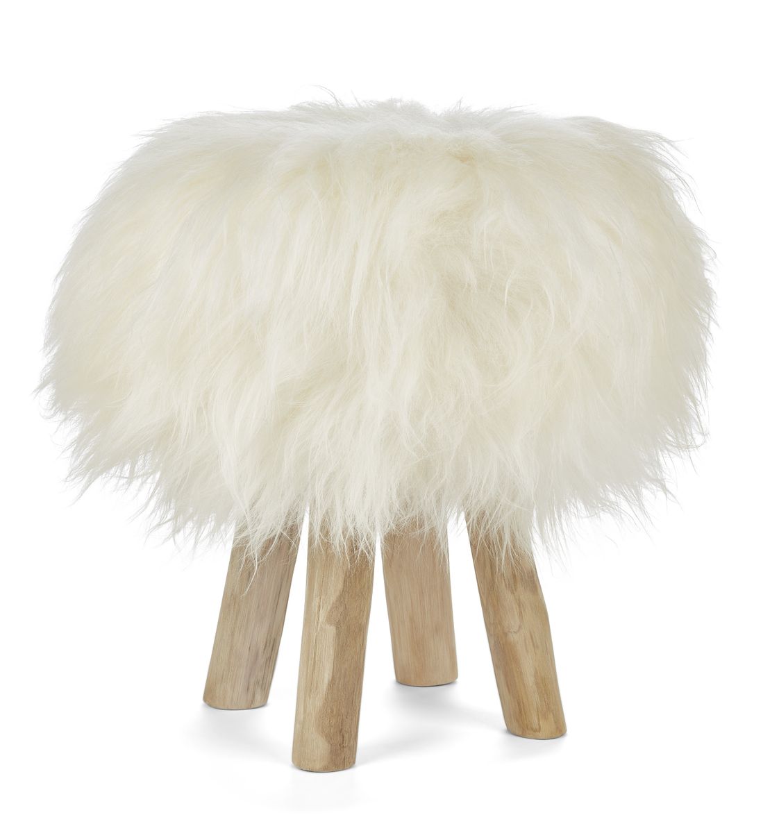 Long-Wool Stool Cover	| Icelandic Sheepskin Off White