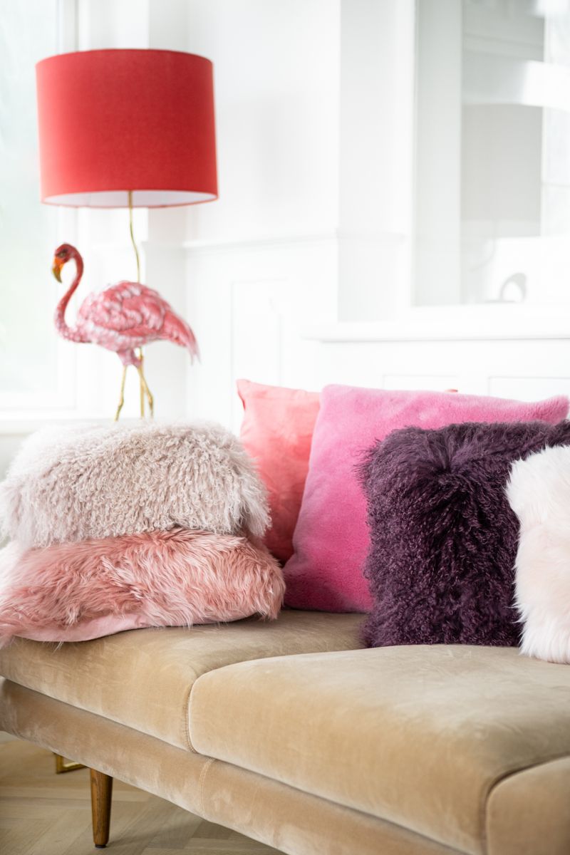 Sheepskin Cushion | Tibet | 16x16 in Grape Purple
