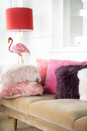 Sheepskin Cushion | Tibet | 16x16 in Grape Purple